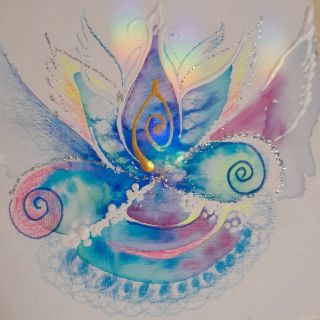 💙🎨Co je za tím? ... Kouzelná momentka, zkouška akvarelových barev, kontur, pastelek a pak světlo, slunce a duha🤗 🎨 🙏a...